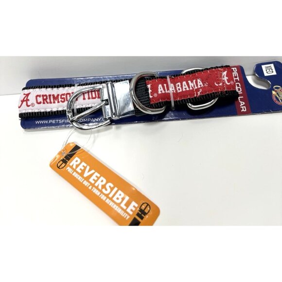 Alabama Crimson Tide Reversible Dog Collar Medium NCAA Pet Accessory Roll Tide - Picture 3 of 6